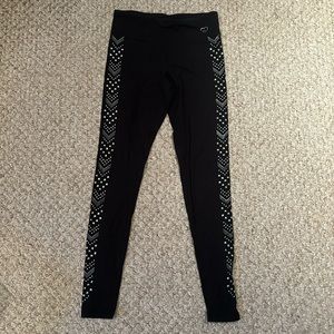 LIVE LOVE DREAM Black Leggings with Silver Side Detail size S